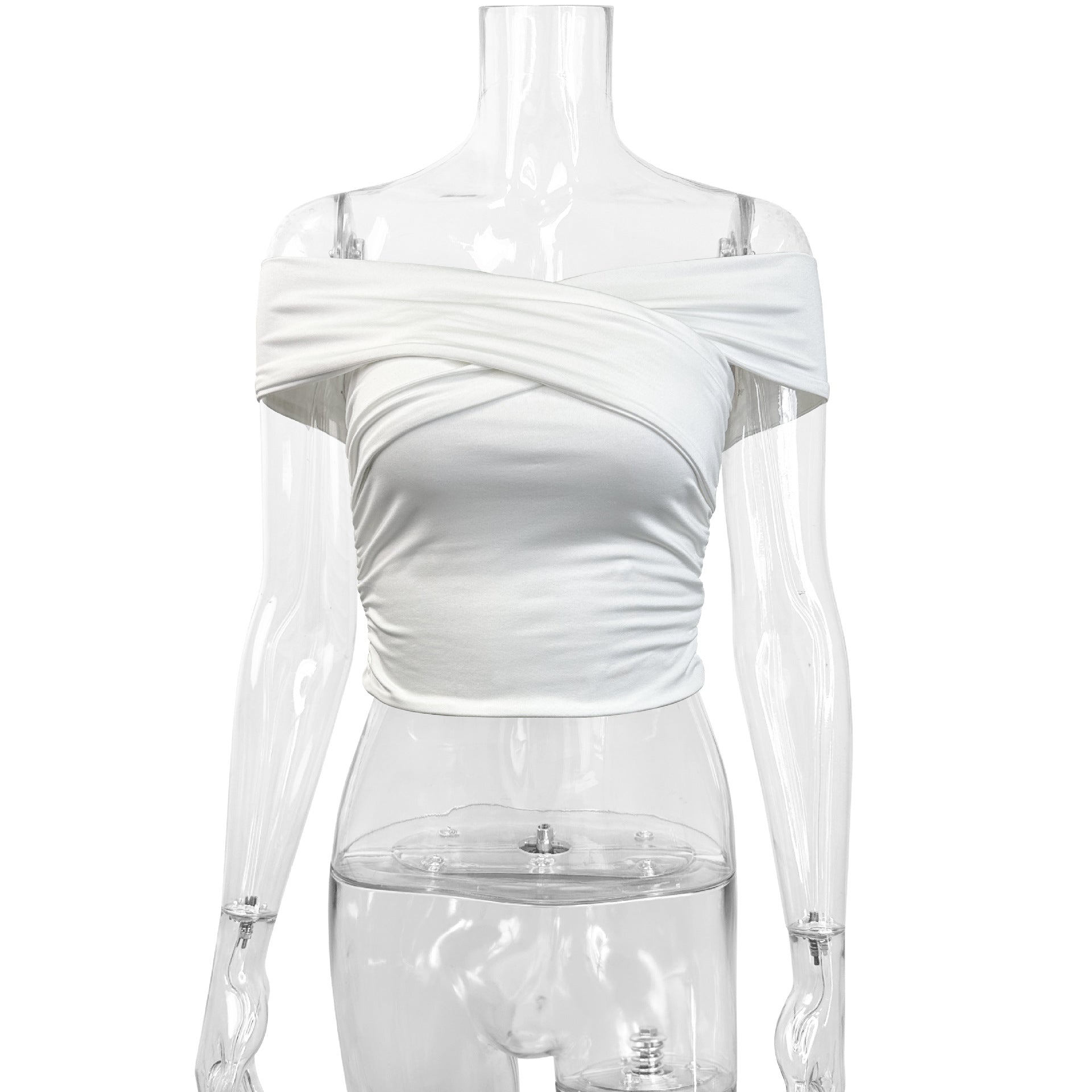 Women's Cross-Strap Off-Shoulder Bodycon Top