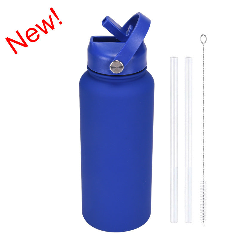 Sports Stainless Steel Large Capacity Straw Warm-keeping Water Cup
