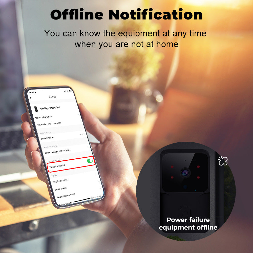 Wireless Video Doorbell For Home Use, WiFi Doorbell Camera With Two-way Voice Intercom Function