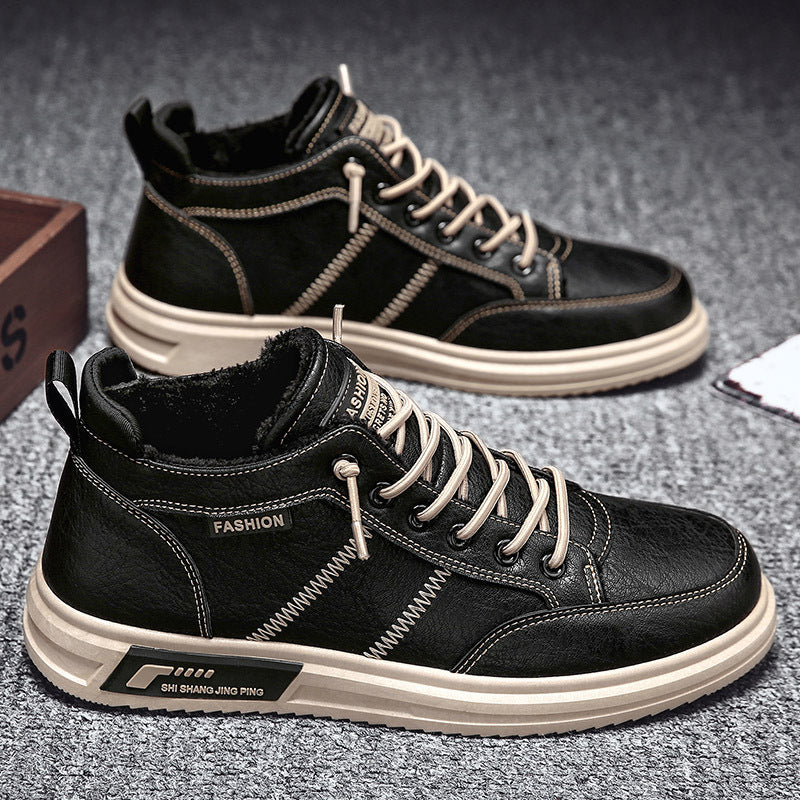 Men's Casual Cotton Shoes With Velvet Warm