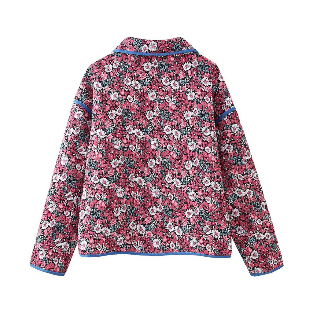 Women's Casual Fashionable Floral Cotton-Padded Jacket Coats