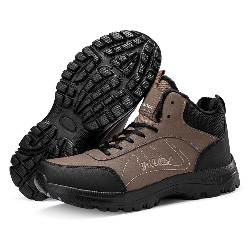Men's Shoes Large Size Fleece-lined Casual Sports