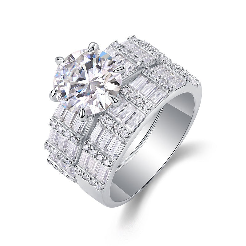 1Vanilla - A Fashionable And Luxurious Jewelry Piece Set With 3-carat Moissanite S925 Sterling Silver And Platinum-plated Diamond Prohibit TikTok sales