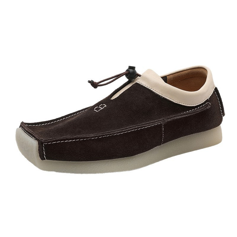 Casual Plus Size High-top Loafers Comfortable To Wear Outside Soft Bottom Lace Up Pumps