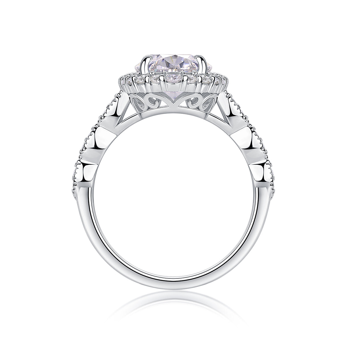 1Bright Moon - A Fashionable Diamond Jewelry Piece Set With Moissanite S925 Sterling Silver And Platinum-plated Diamond Ring Prohibit TikTok sales
