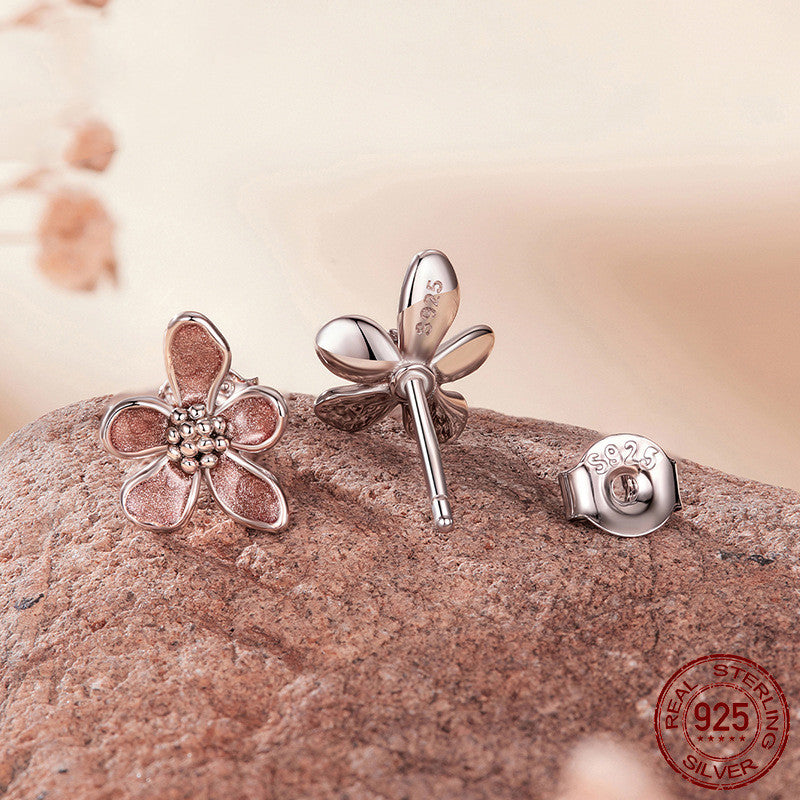 S925 Sterling Silver Autumn Flower Ear Studs