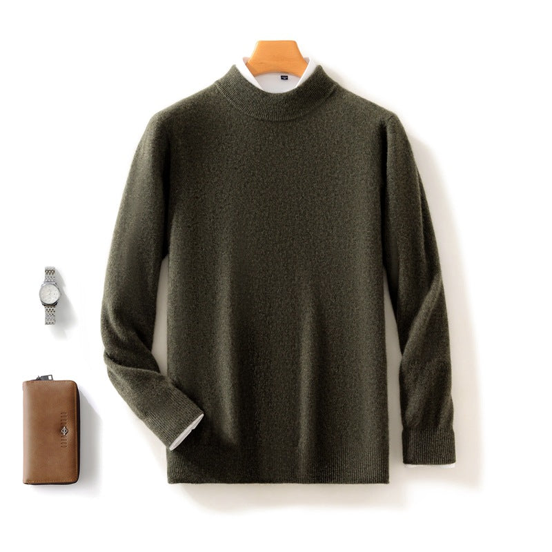 Thickened Half-height Sweater Solid Color Knitted Base Cardigan Warm Top