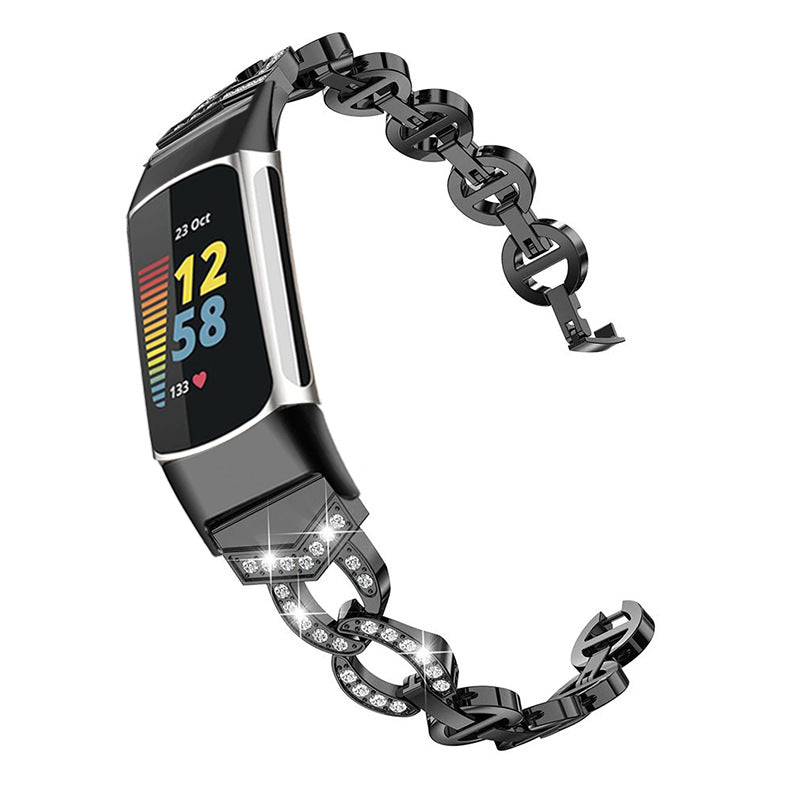 Creative All-match VO Full Diamond Metal Stainless Steel Strap