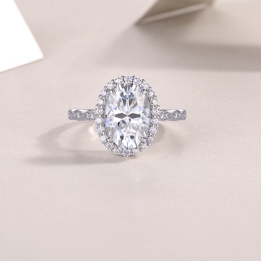 1Bright Moon - A Fashionable Diamond Jewelry Piece Set With Moissanite S925 Sterling Silver And Platinum-plated Diamond Ring Prohibit TikTok sales