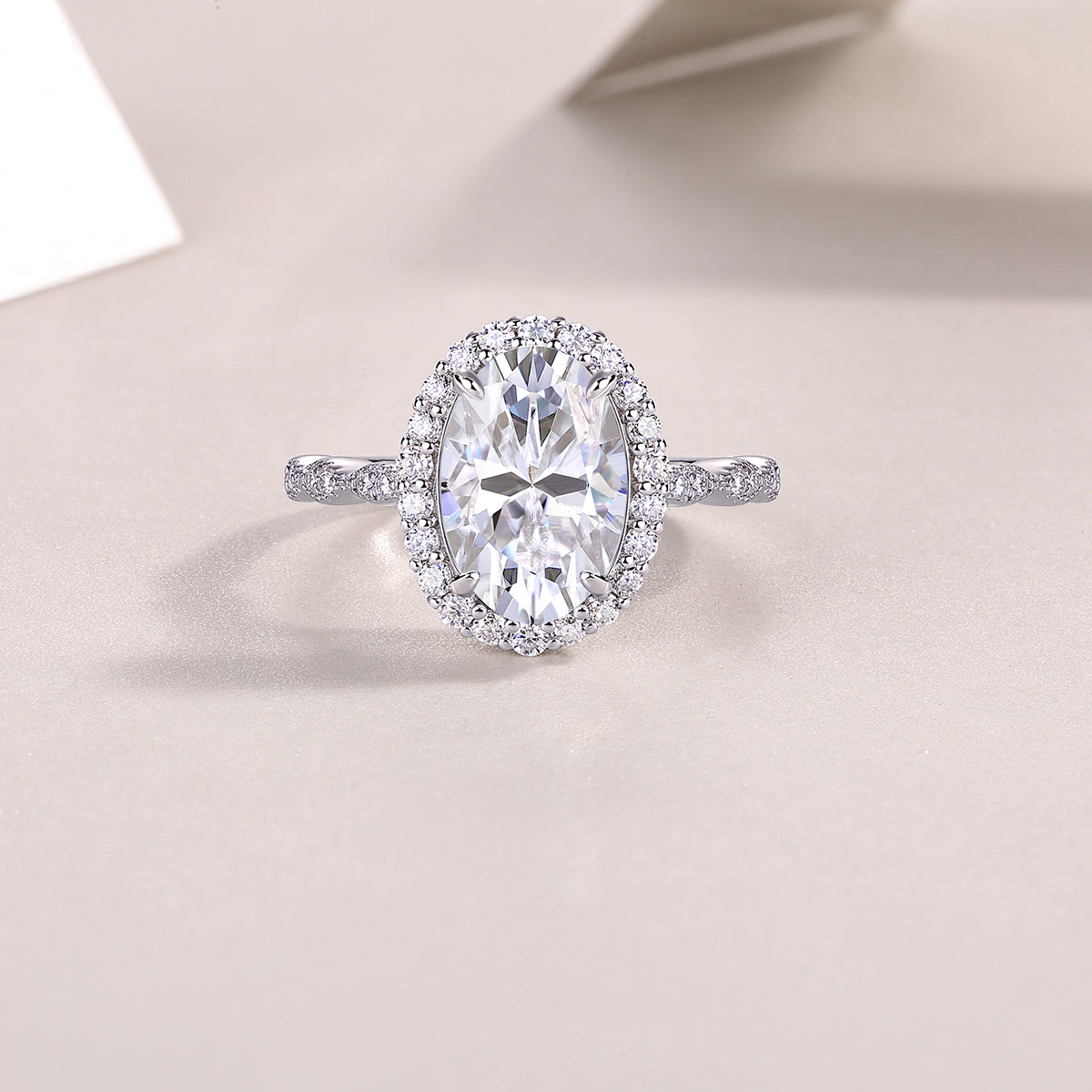 1Bright Moon - A Fashionable Diamond Jewelry Piece Set With Moissanite S925 Sterling Silver And Platinum-plated Diamond Ring Prohibit TikTok sales