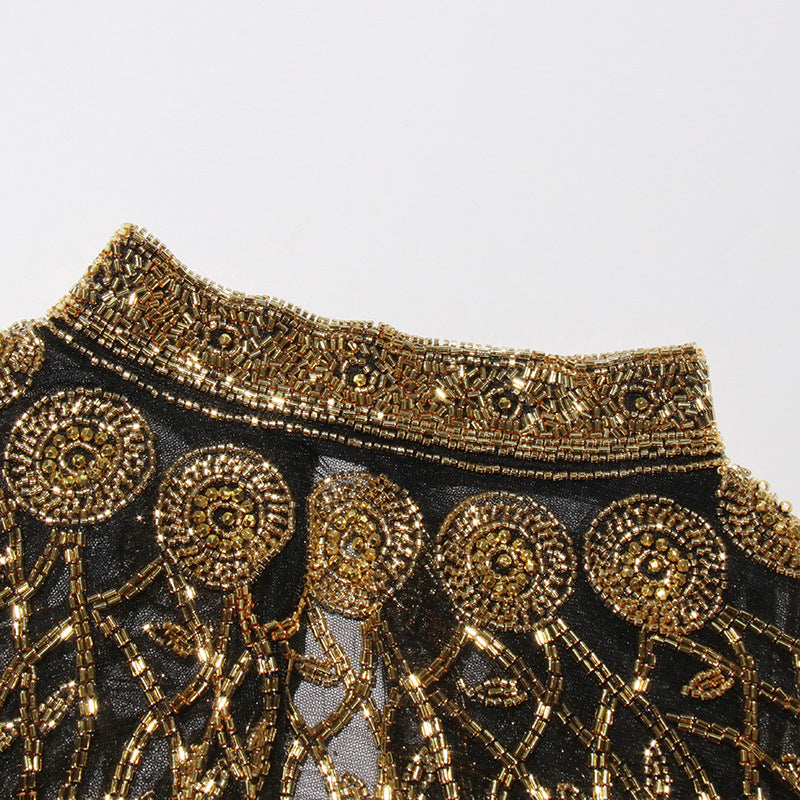 Heavy-duty Beaded Tassel Design Shawl Coat