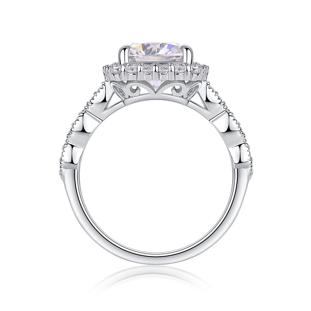 1Gorgeous Square Diamond - Set With Moissan S925 Sterling Silver And Platinum-plated Diamond Ring, Fashionable Diamond Jewelry Prohibit TikTok sales