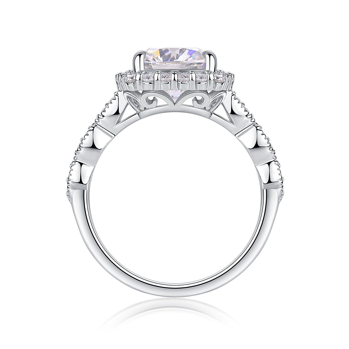 1Gorgeous Square Diamond - Set With Moissan S925 Sterling Silver And Platinum-plated Diamond Ring, Fashionable Diamond Jewelry Prohibit TikTok sales