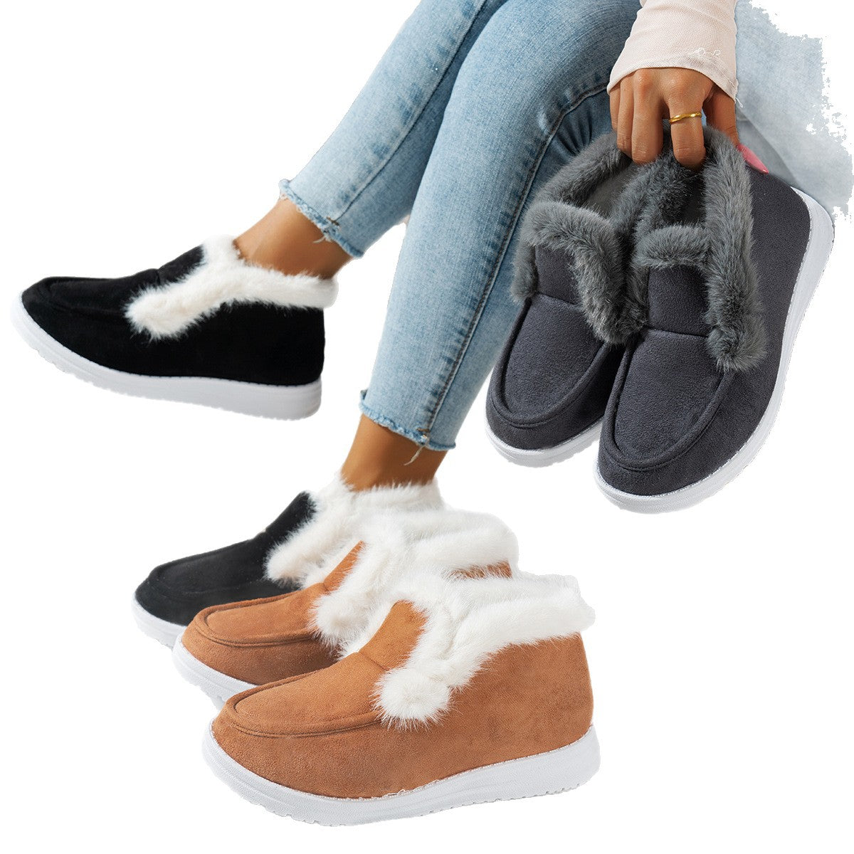 Women's Cotton Fashionable Outdoor Non-slip Thick Warm Shoes