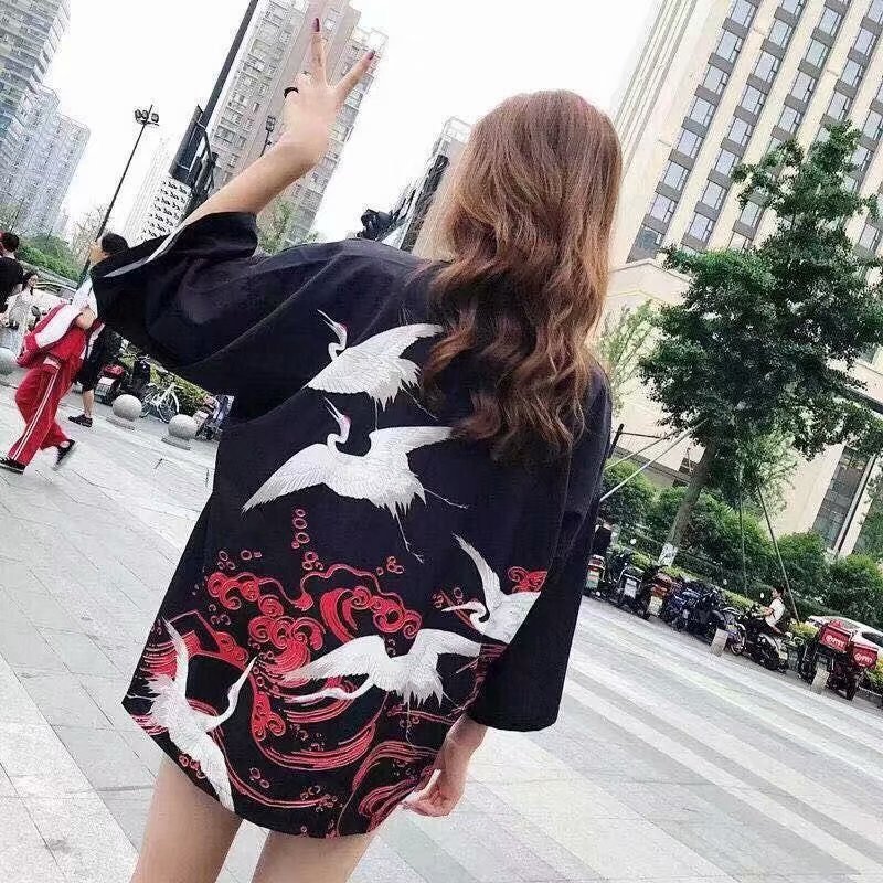 Women's Korean-style Chinese-style Tang Suit Trendy Three-quarter-length Robe