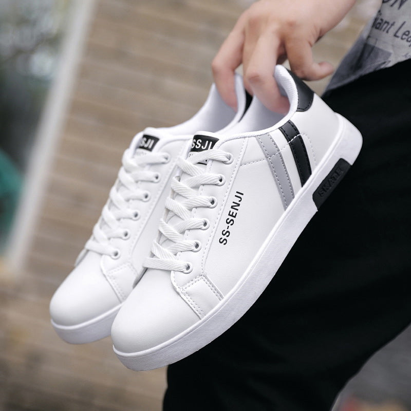 Men's all-match white flat sole shoes
