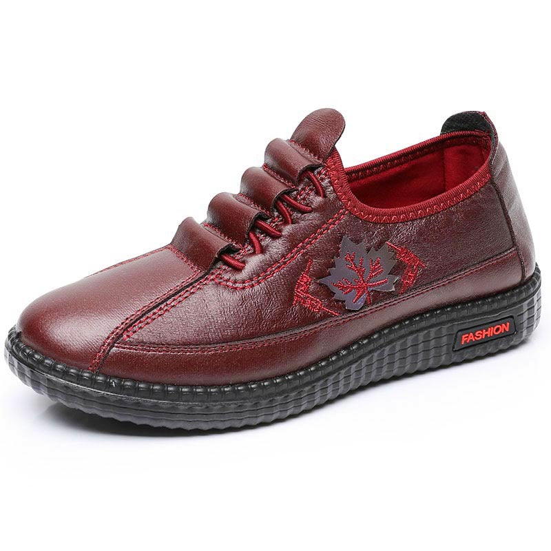 Plus Size PU Soft Bottom Slip-on Comfortable Mom Shoes