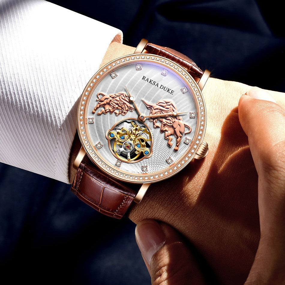 Diamond-embedded Commemorative Watch Waterproof Famous Watch Mechanical Watch Watch