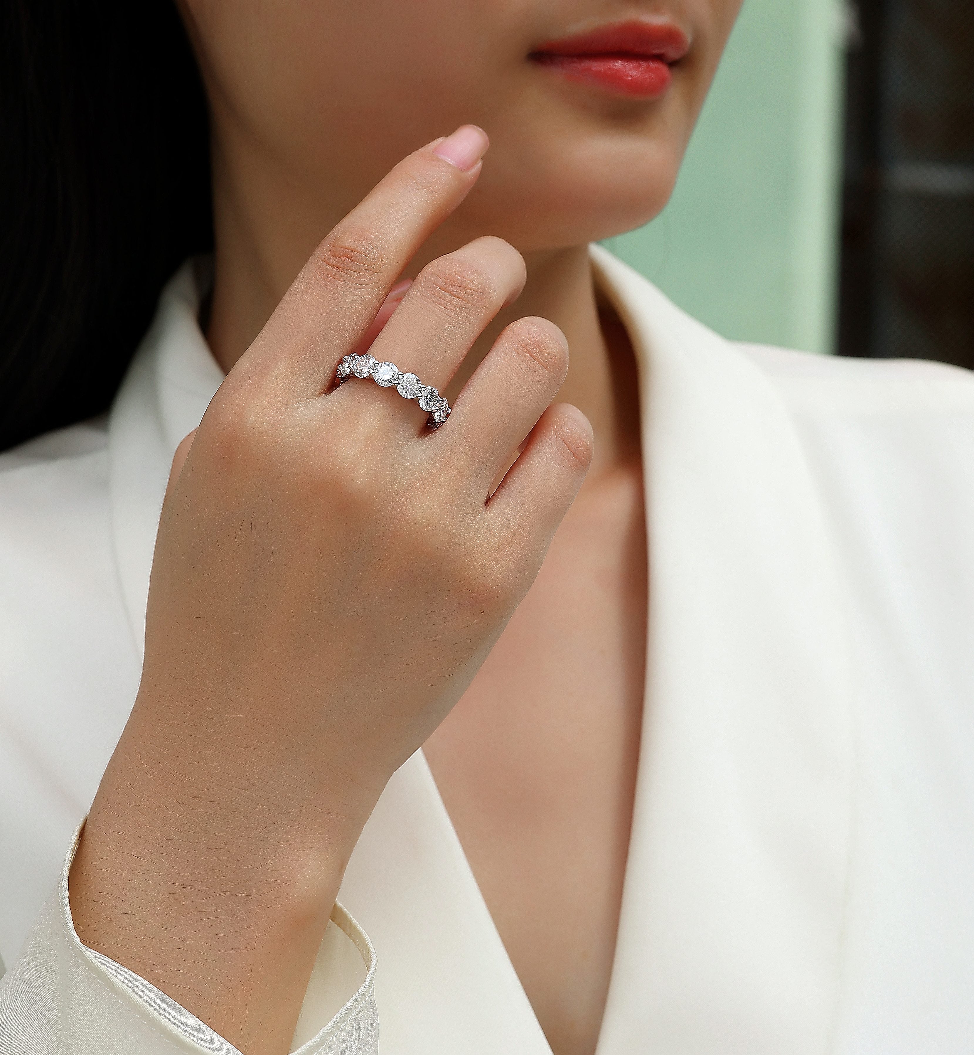 1Dazzling Moments - A Fashionable And Luxurious Jewelry Accessory Set With Moissanite S925 Sterling Silver And Platinum-plated Diamond Prohibit TikTok sales