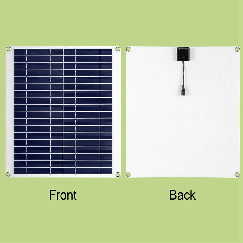 1Pc Outdoor Solar Panel 12V 25W Car Battery Charger IP68 Waterproof With 3.0A Dual USB Charging Clip Line For RV Car Boat