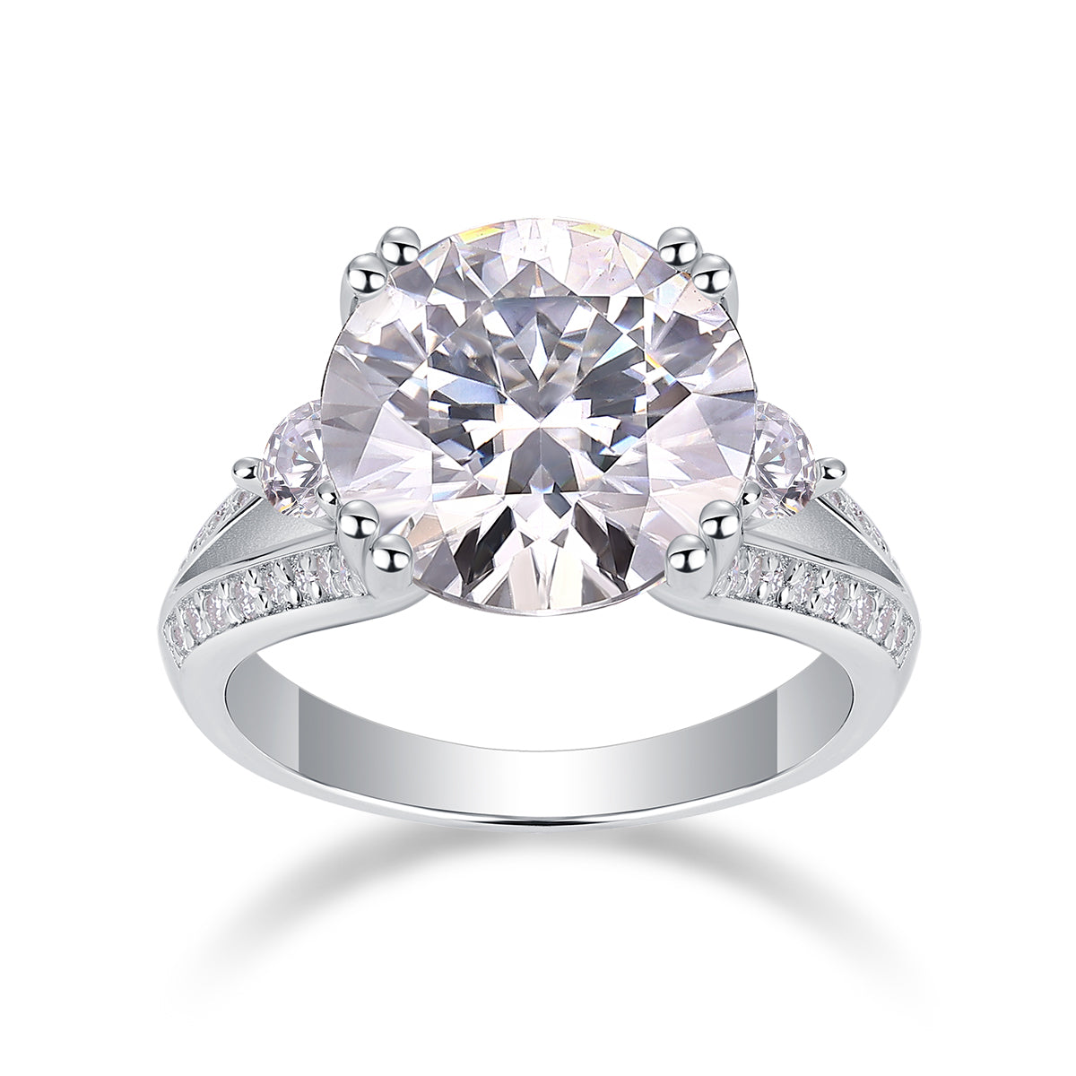 1Elegant Radiance - A Fashionable And Luxurious Jewelry Piece Set With 5-carat Moissanite S925 Sterling Silver And Platinum-plated Diamond Prohibit TikTok sales
