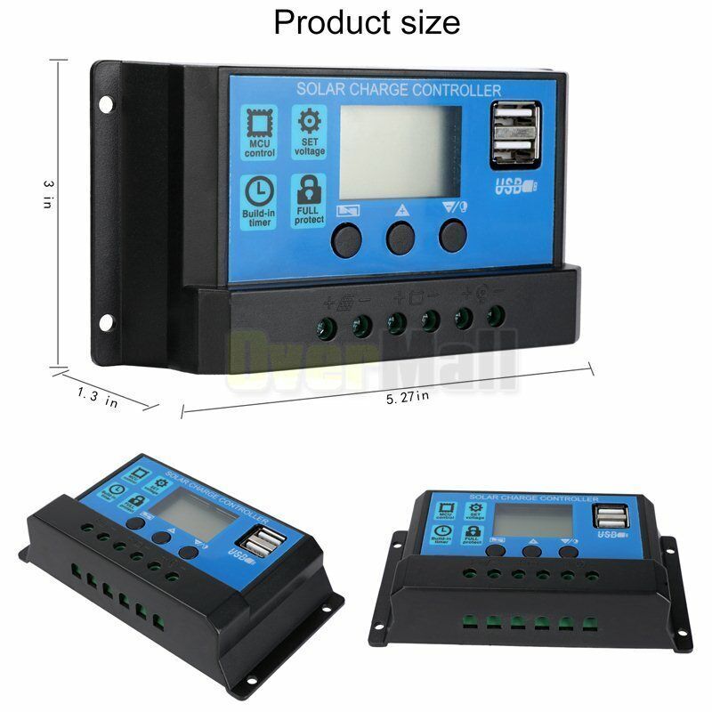20-80A MPPT Solar Panel Regulator Charge Controller Auto Focus Tracking 12,24V