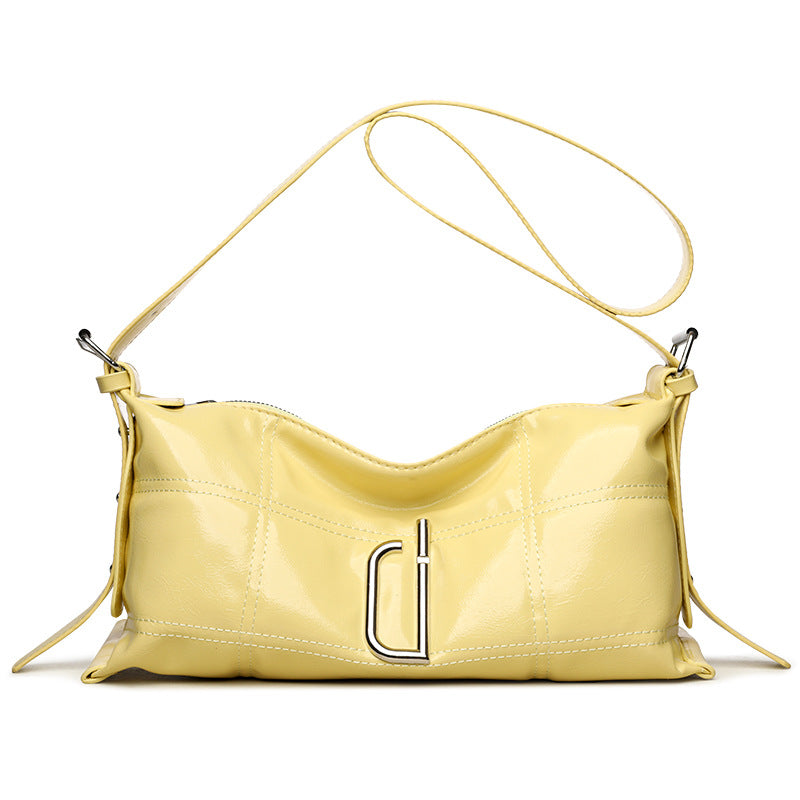 New Pillow Bag Oil Wax Leather Crack Soft Tote Crossbody