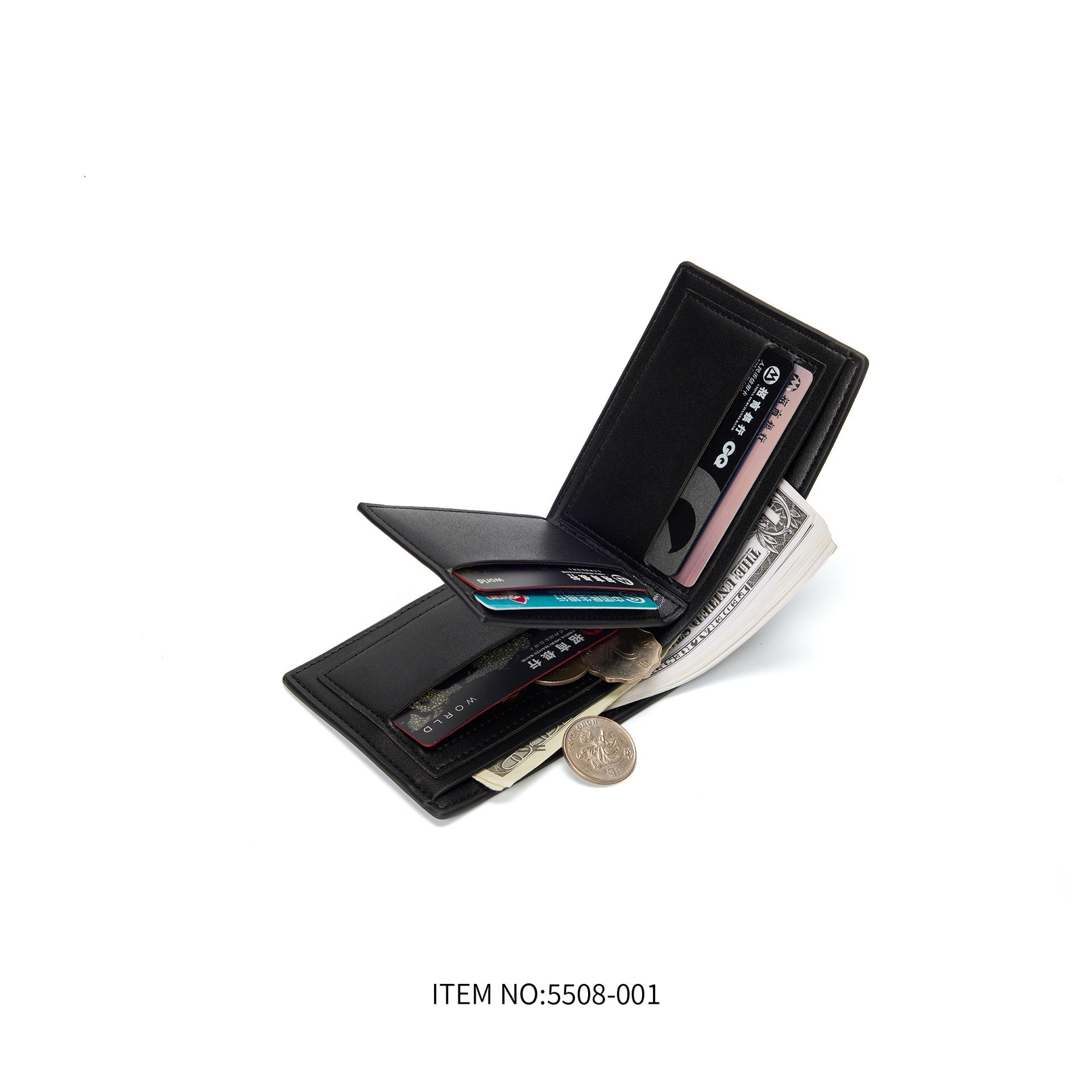 Men's Solid Color Large Capacity Anti-theft Swiping Multi-functional New Wallet