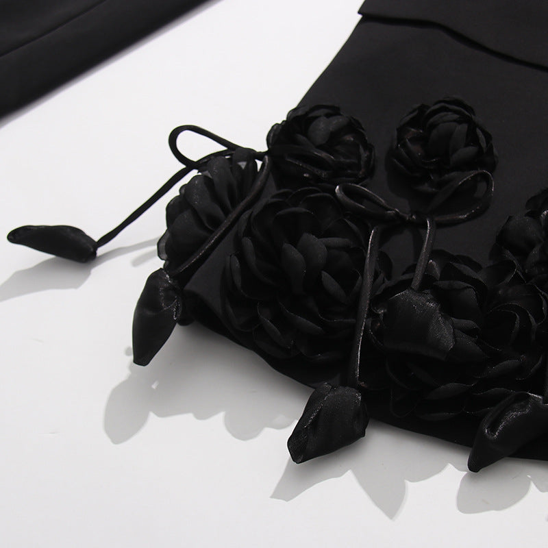 Elegant Three-dimensional Floral Loose-fitting Blazers
