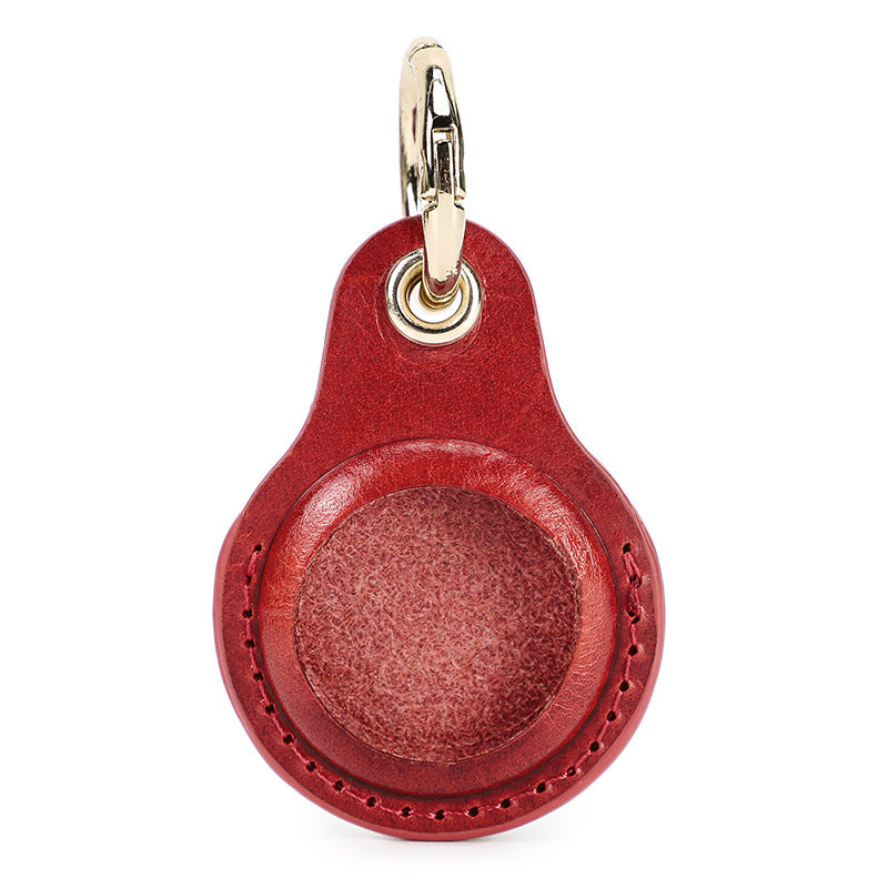 Crazy Horse Leather Pet Anti-loss Keychain Positioning Tracker Holster