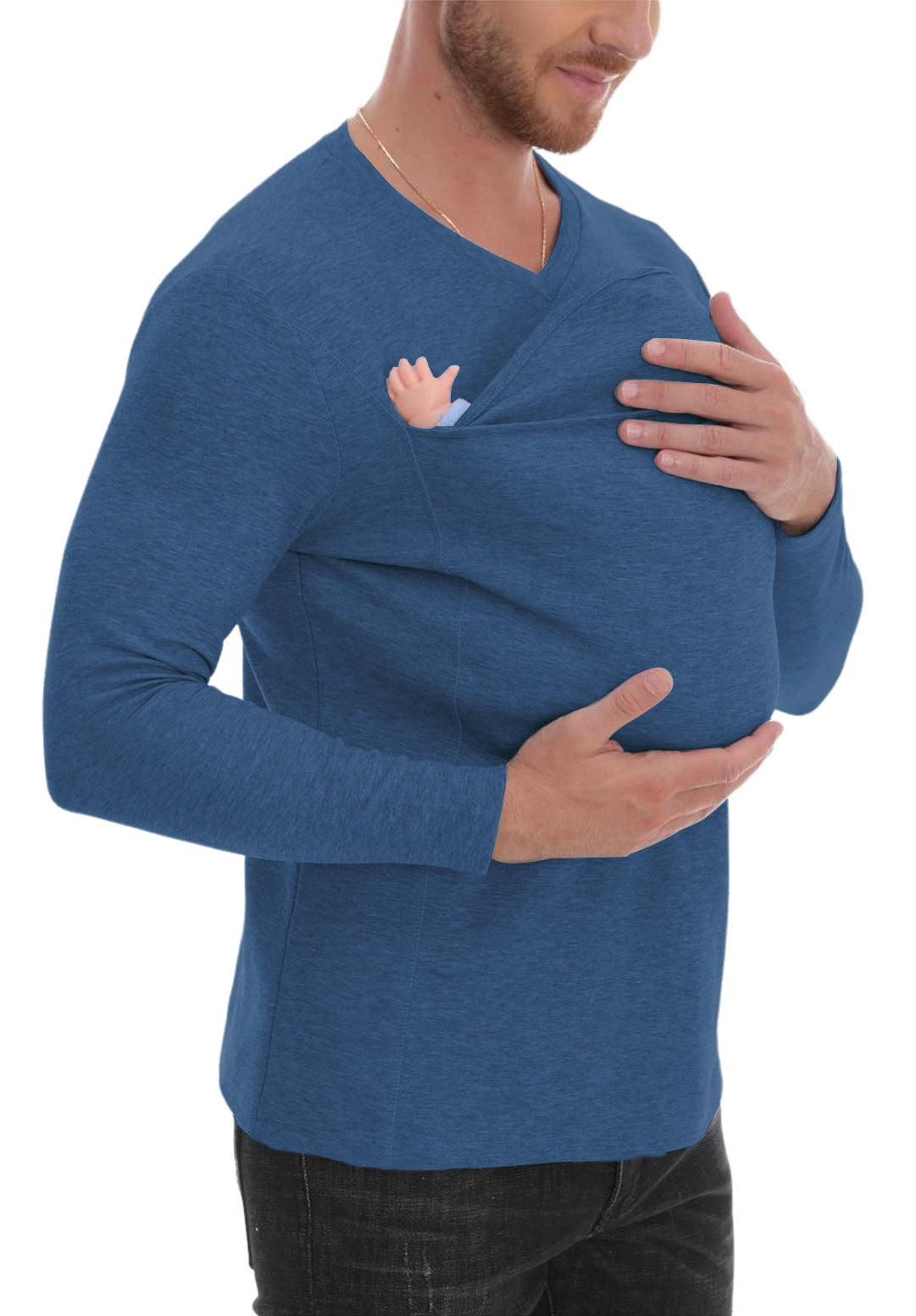 High Quality Kangaroo Dad Multi-functional T-shirt Long Sleeve