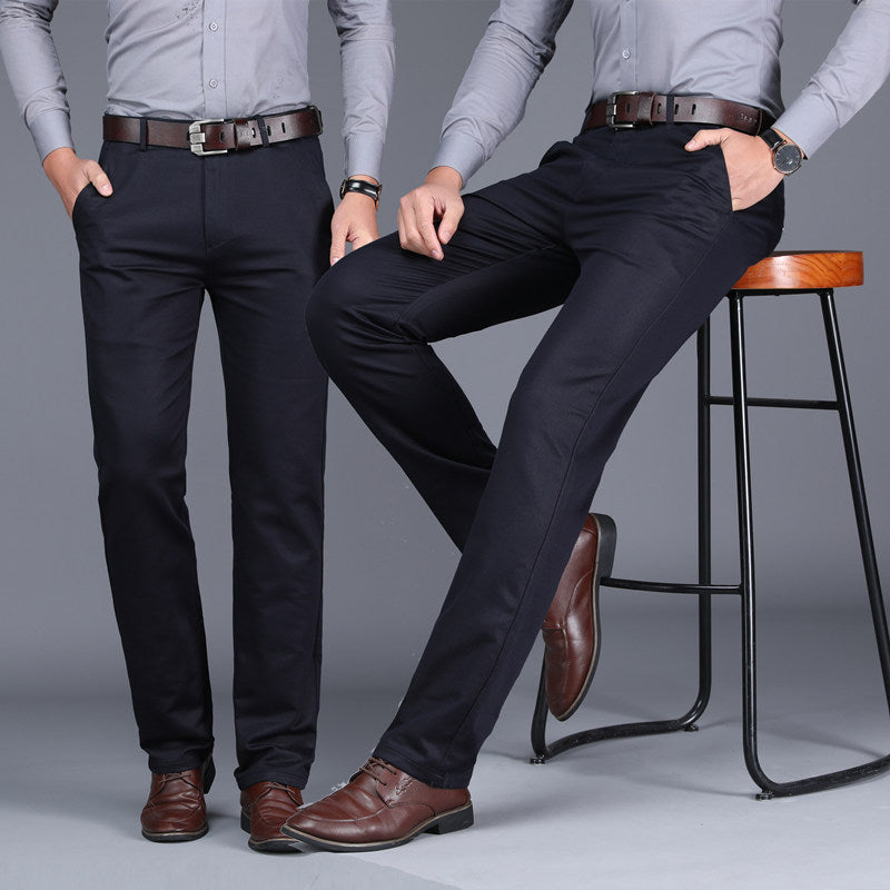 Spring and autumn trousers men's casual business loose straight