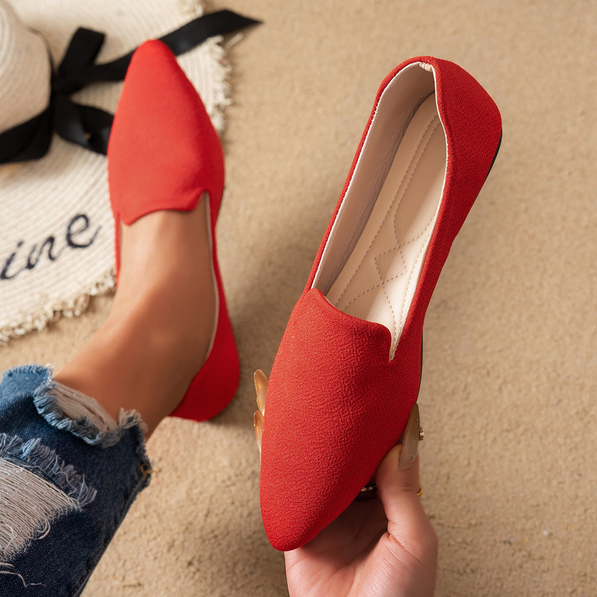 Casual Flat Pointed Toe Women's Thin Shoes