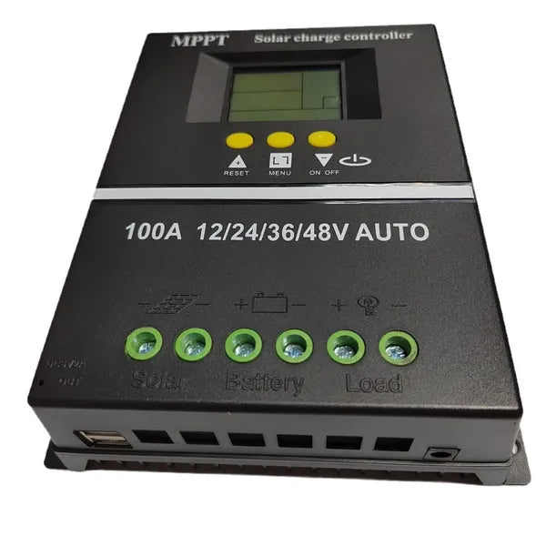 100A MPPT Dual USB Solar Charge Controller 12V 24V 36V 48V Solar Panel Lead Acid Lithium Battery Regulator Stabilizer Charger