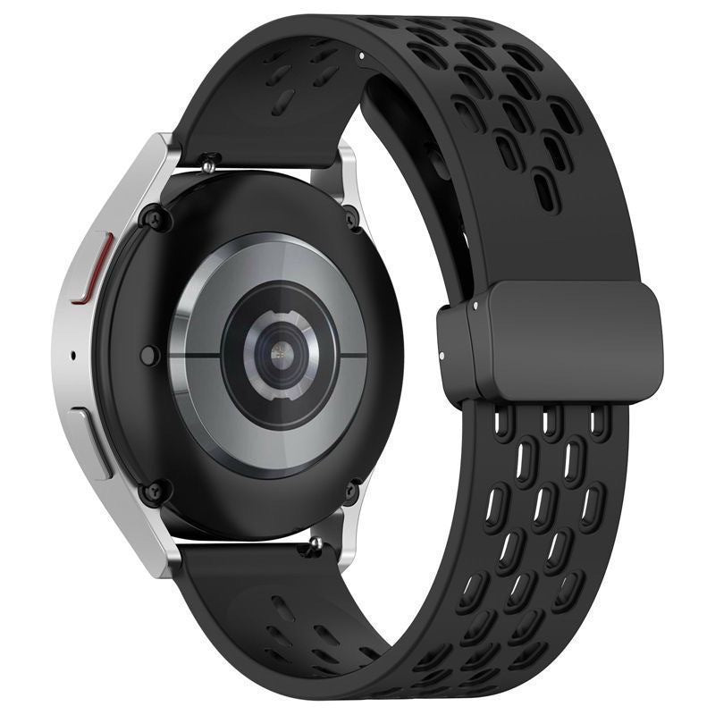 Simple Solid Color Magnetic Buckle Breathable Hole Strap