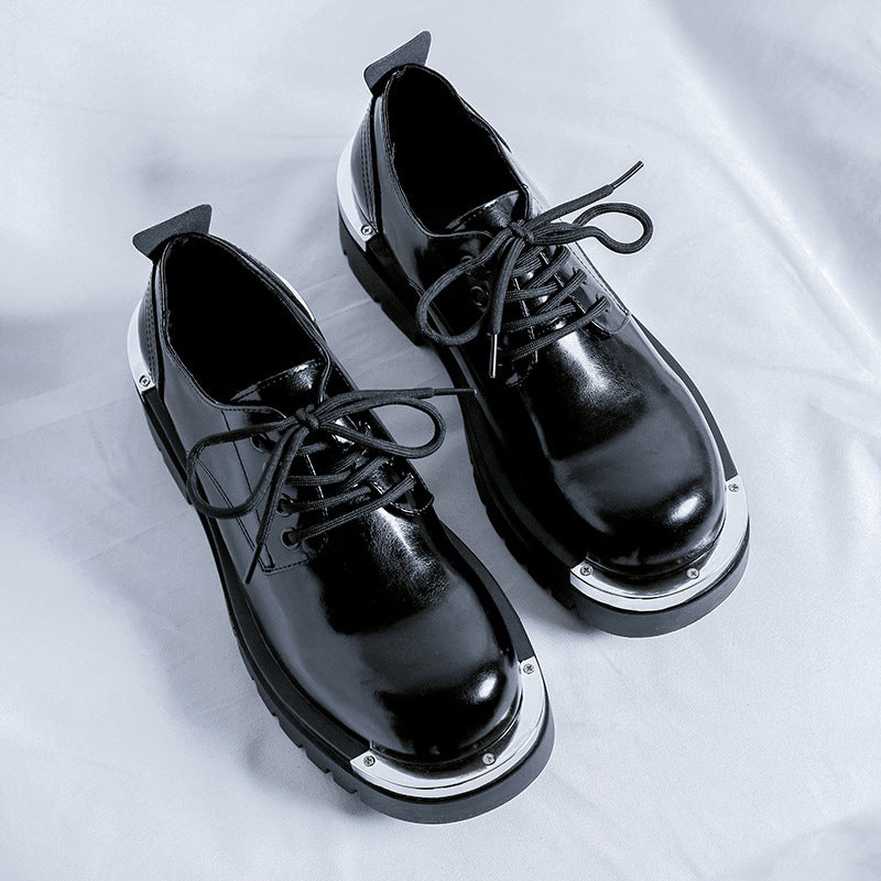 Fashionable Thick-Soled Height-Boosting Men's Leather Shoes