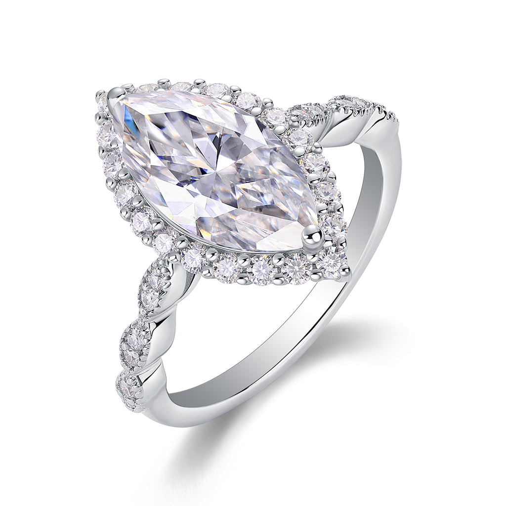 1Starlight Craze - A Fashionable Diamond Jewelry Piece Set With Moissanite S925 Sterling Silver And Platinum Diamond Ring Prohibit TikTok sales