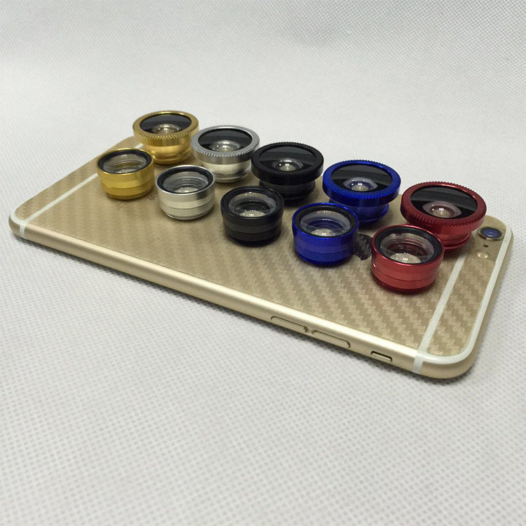 Mobile Phone Fisheye Lens Three In One Specific Mobile Phone Lens Magnifier Fisheye Wide-angle Macro Self Artifact