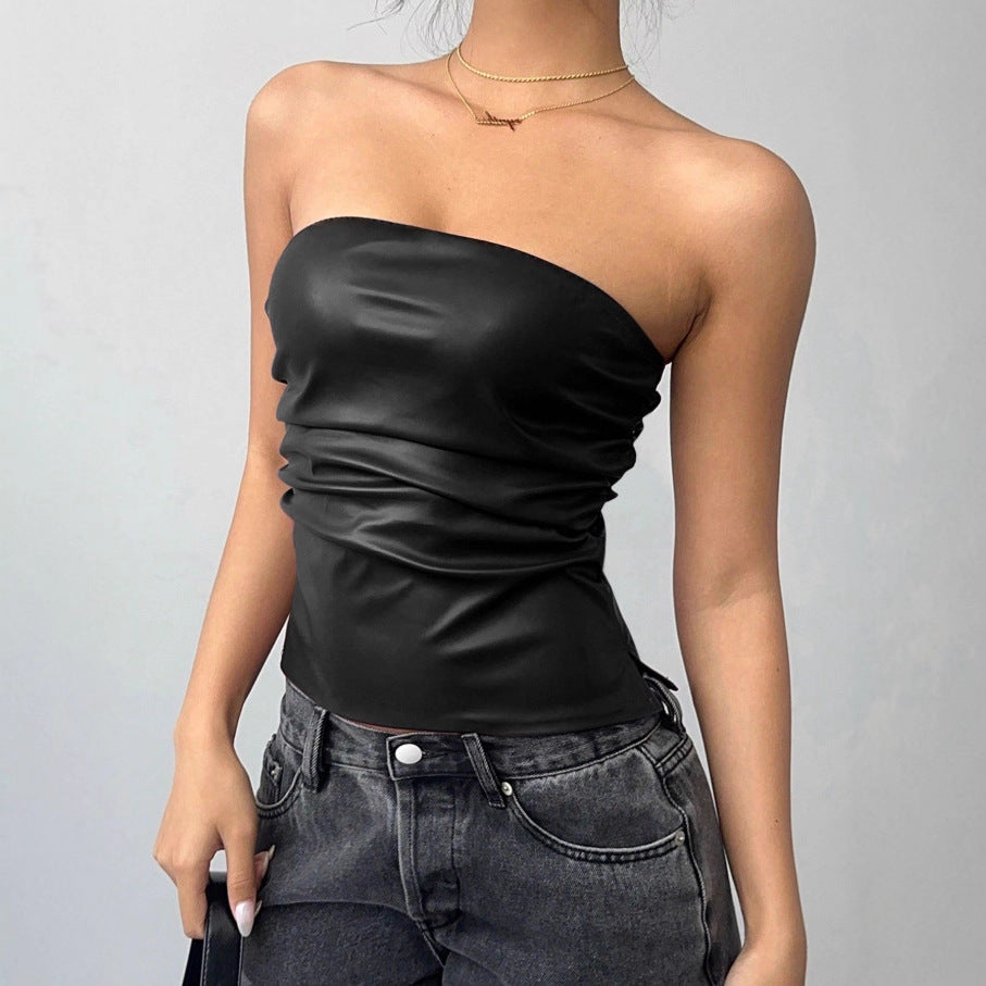 Influencer-style Sleeveless Off-shoulder Tube Top For Women