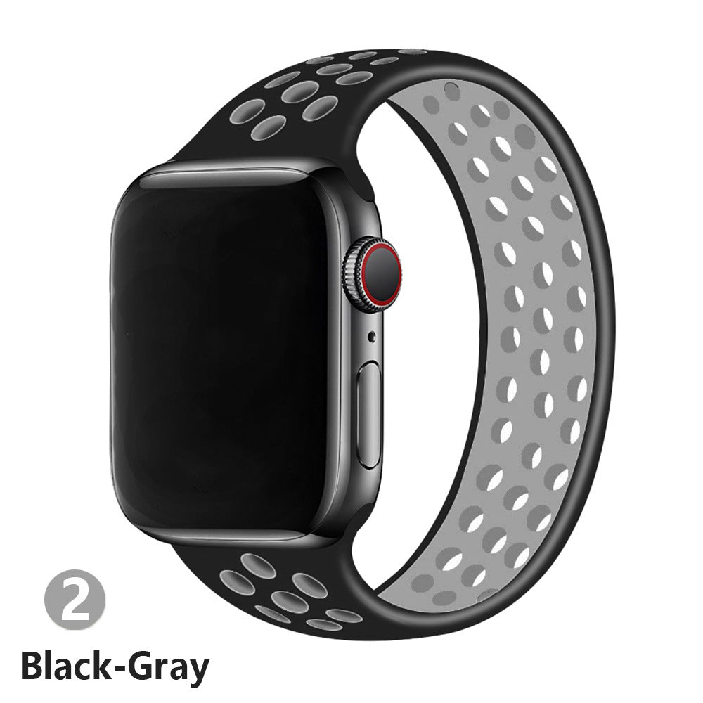 Fashion All-match Two-color Silicone Single Ring Strap