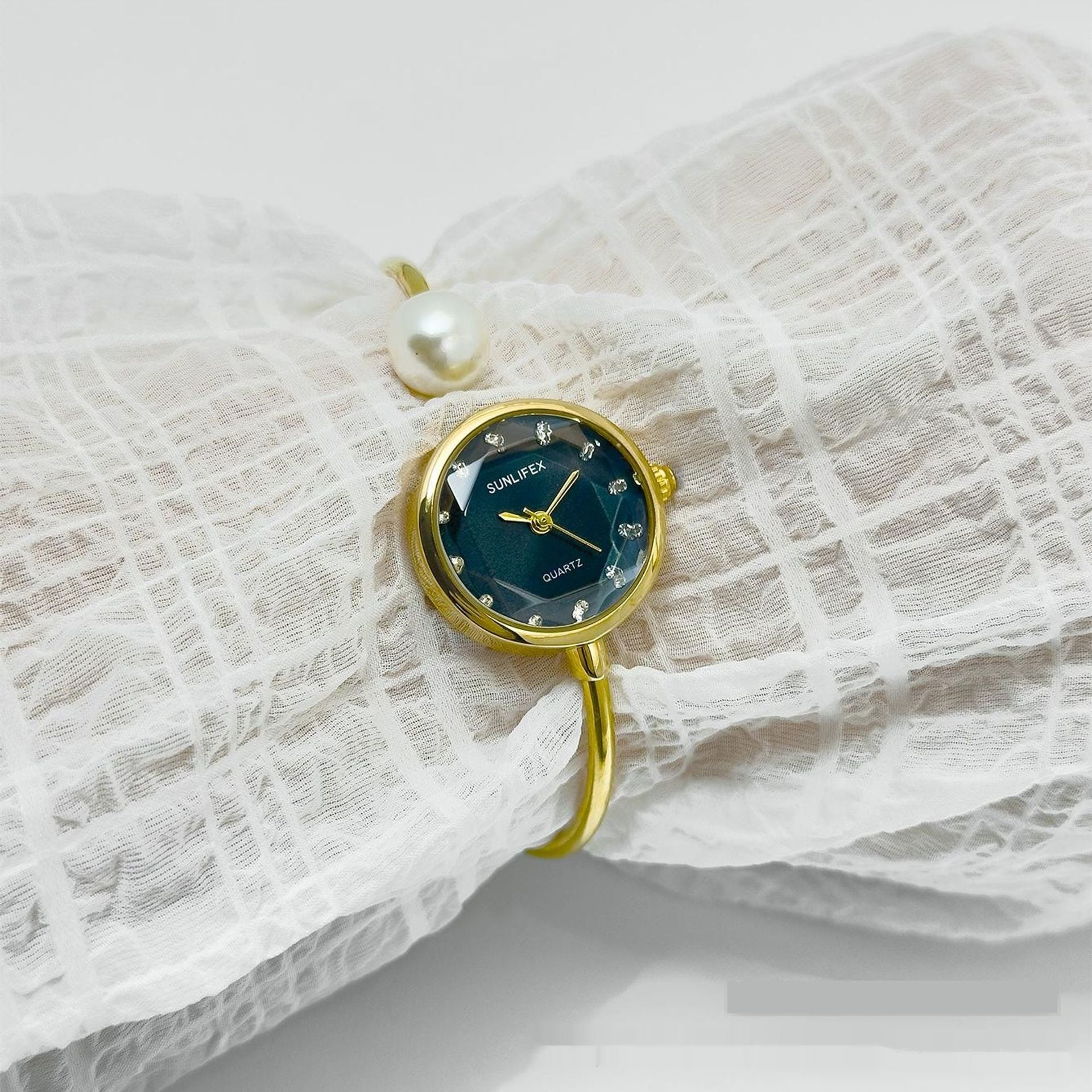 Women's High-grade Simple Pearl Bangle Watch High-grade Watch