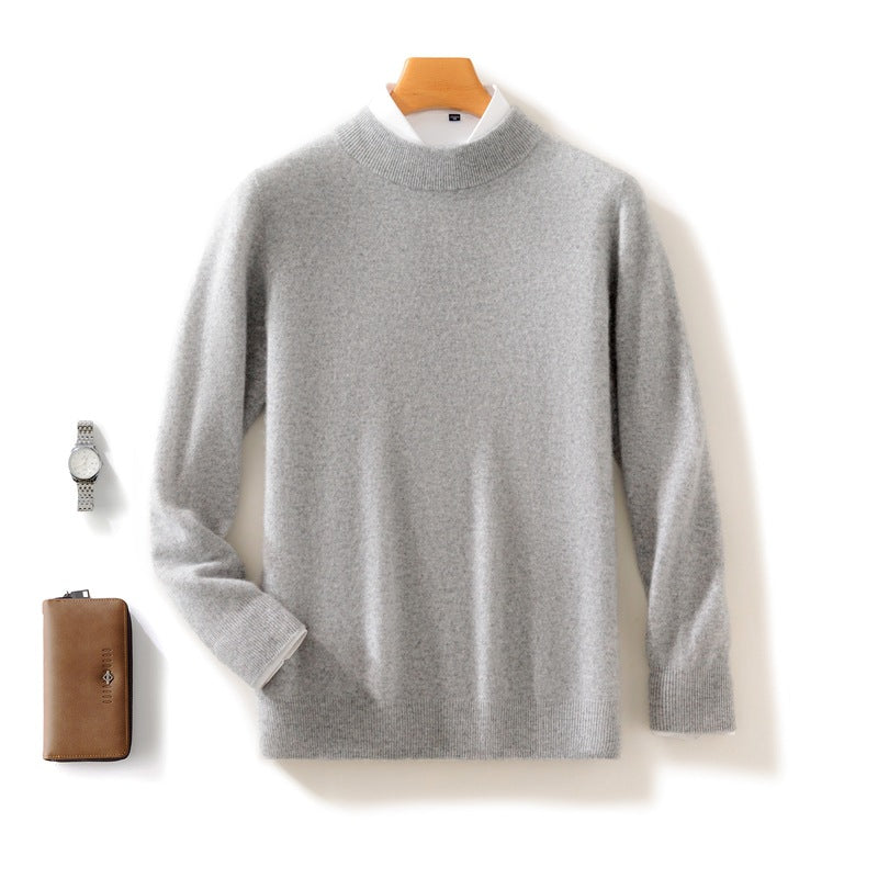 Thickened Half-height Sweater Solid Color Knitted Base Cardigan Warm Top