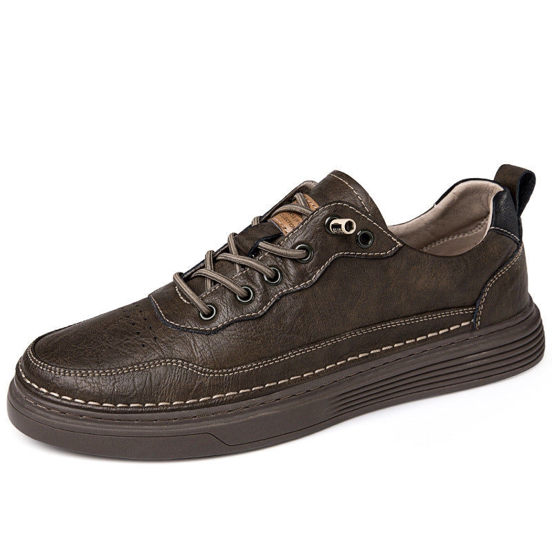 Versatile Sports Casual Low-top Cowhide Flat Shoes