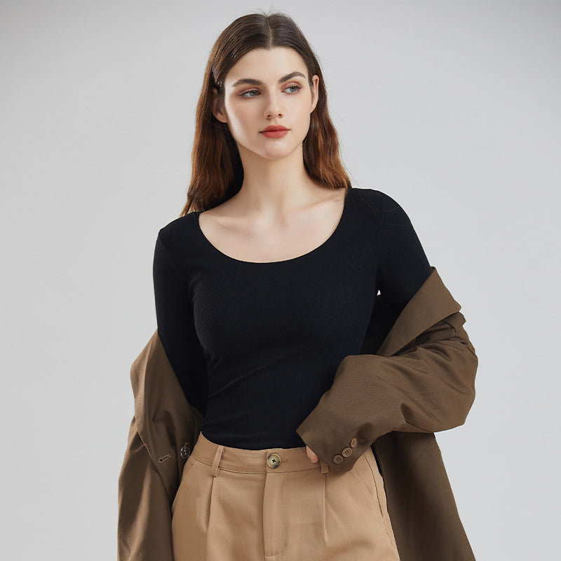 Fashionable Women's Crew-neck Base Layer Top
