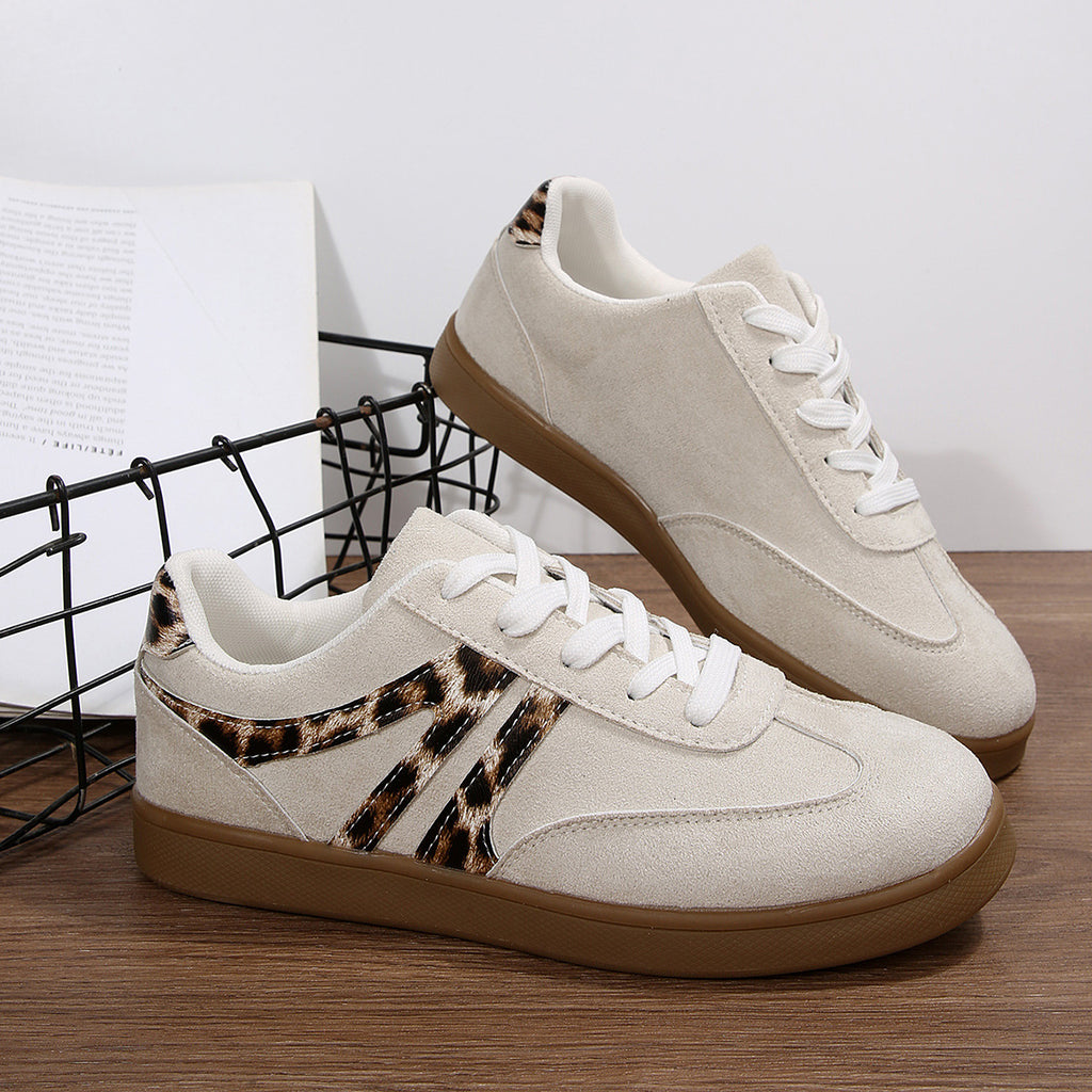 Women's Large Size Vintage Leopard Print Board Shoes