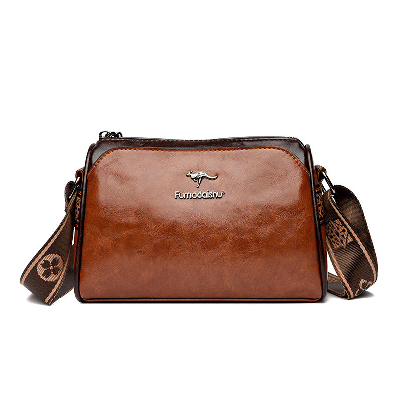Oil Wax Leather Cross-border Trendy Women's Bag New Retro Double-sided