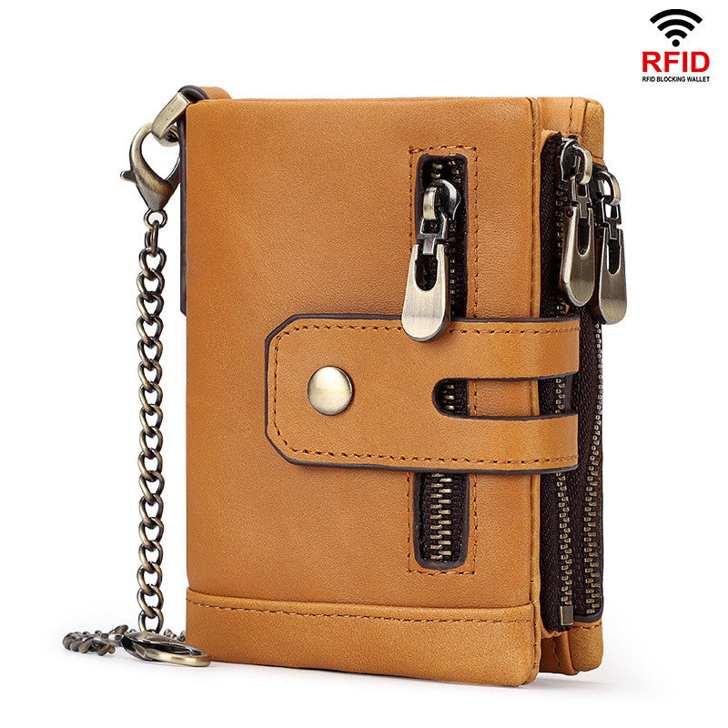 Men's Fashion Personality Tri-fold Multi-color Wallet