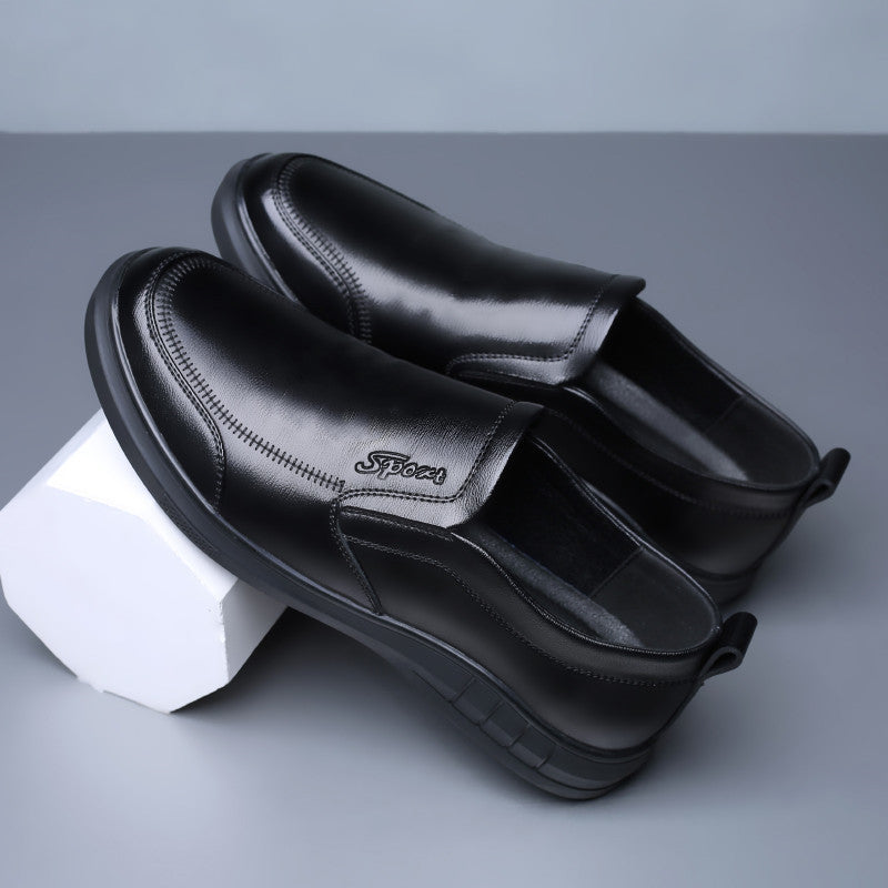 Men's Soft Leather Soft Bottom Non-slip Casual Leather Shoes
