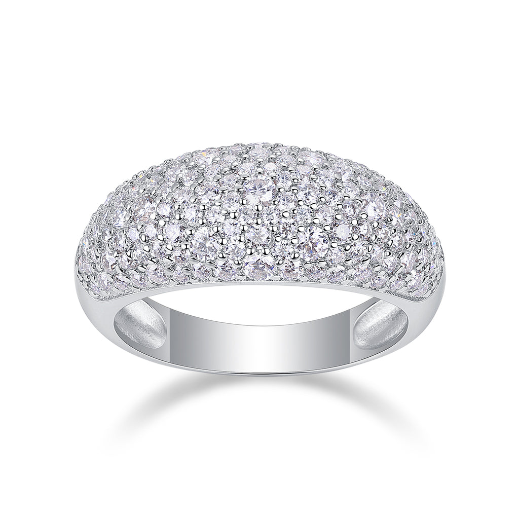 1Moonlit Night Stars - A Fashionable Diamond Jewelry Piece Set With Moissanite S925 Sterling Silver And Platinum Diamond Ring Prohibit TikTok sales