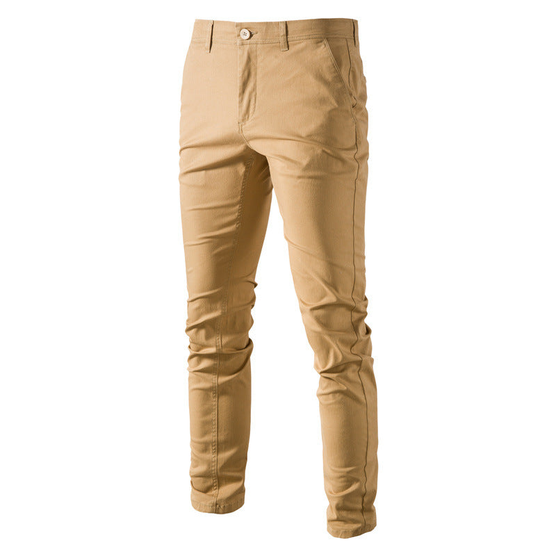New Men's Solid Color Fashion All-match Thickened Trousers